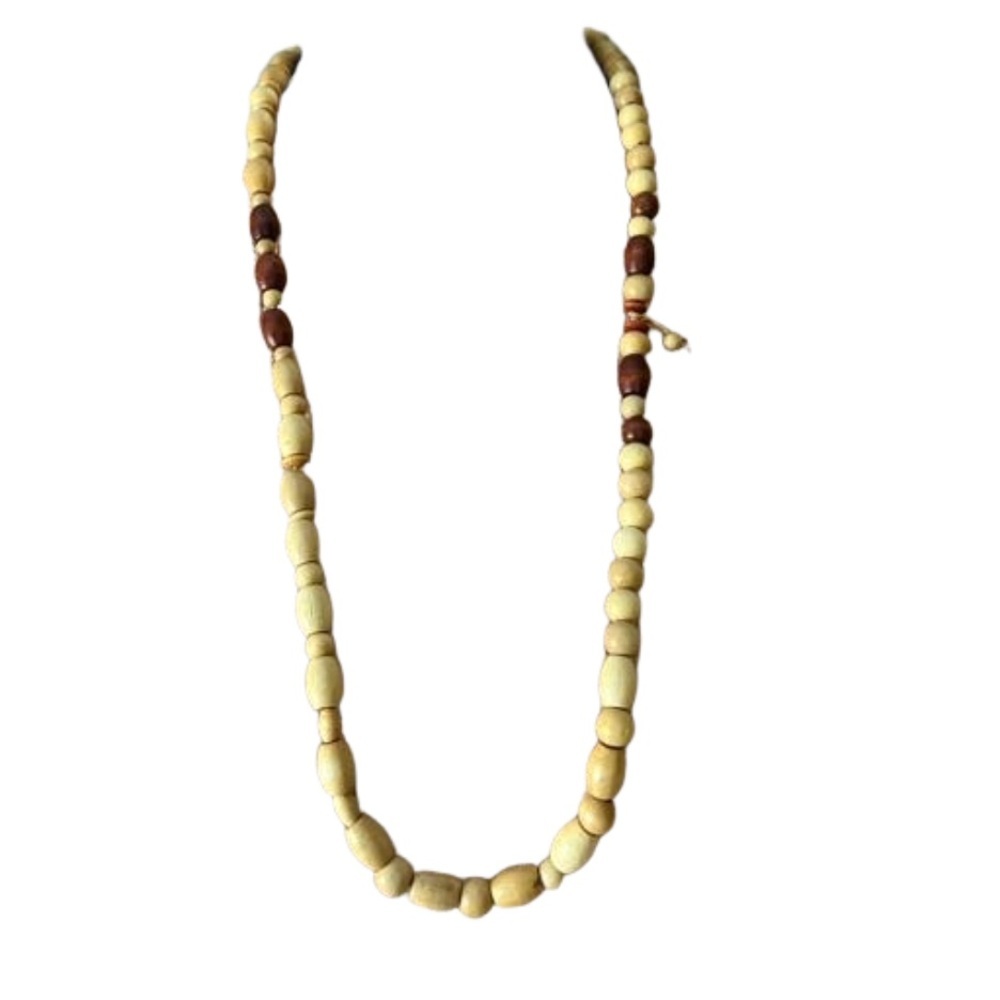 Vintage lightweight wooden necklace 32” around